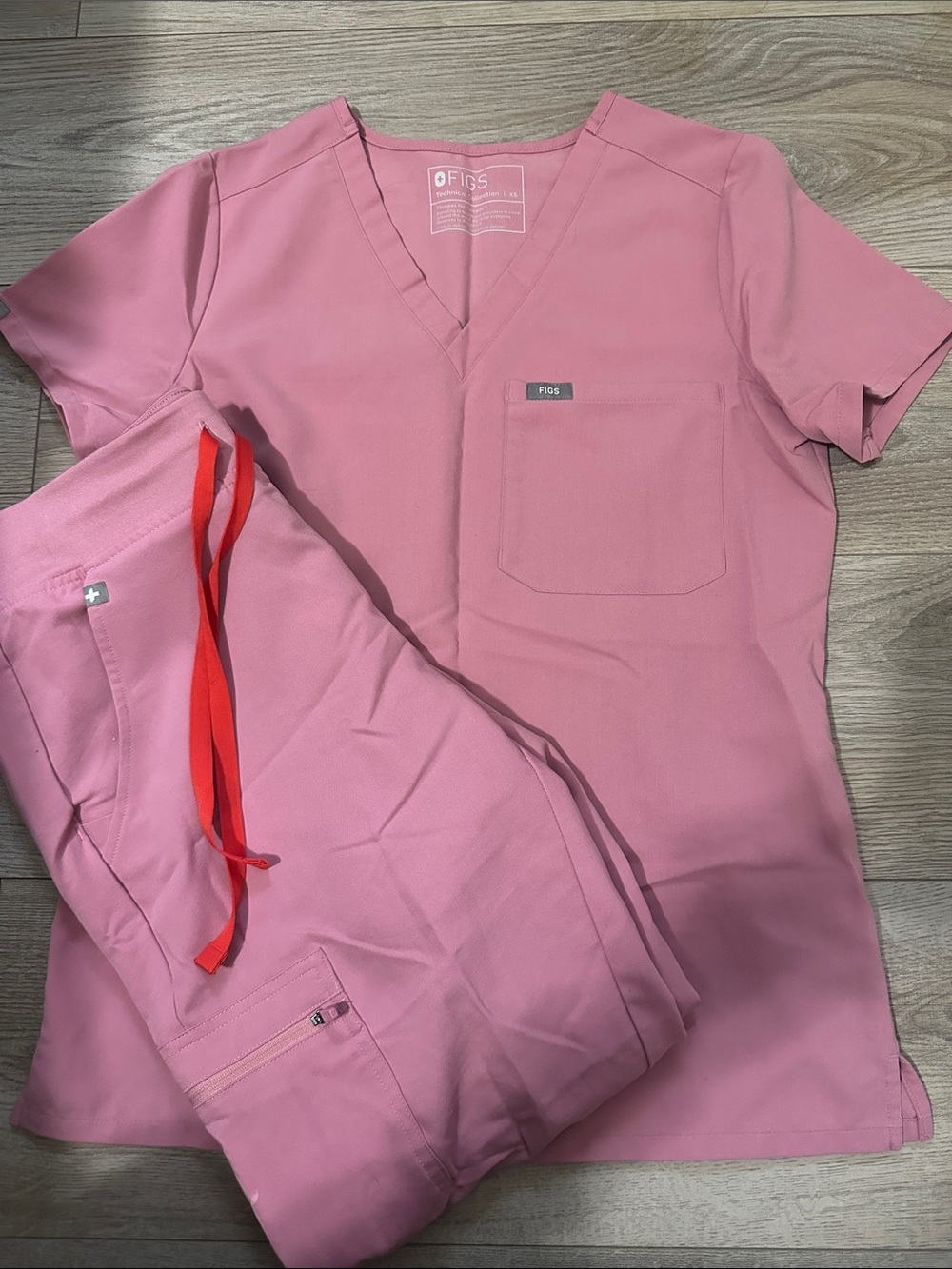 Figs Women's Pink Scrub Top and Joggers